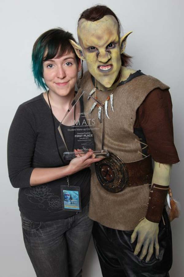 Carolyn Williams, first-place winner in  the character/prosthetic student competition at IMATS Los Angeles 2011.  Photo by Deverill Weekes