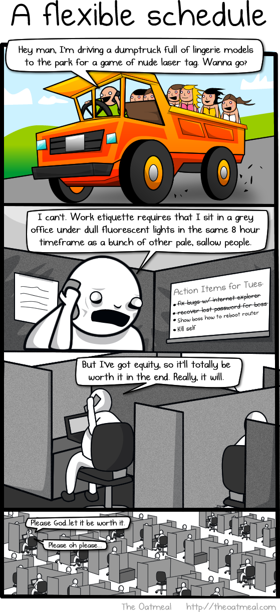 the oatmeal why working at home is both awesome and horrible